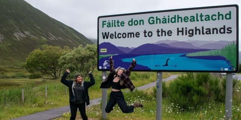 Welcome to the Highlands Sign - MacBackpackers