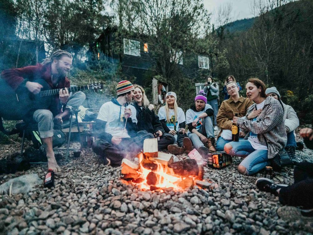 Lochside Hostel, Loch Ness. Fire on Beach